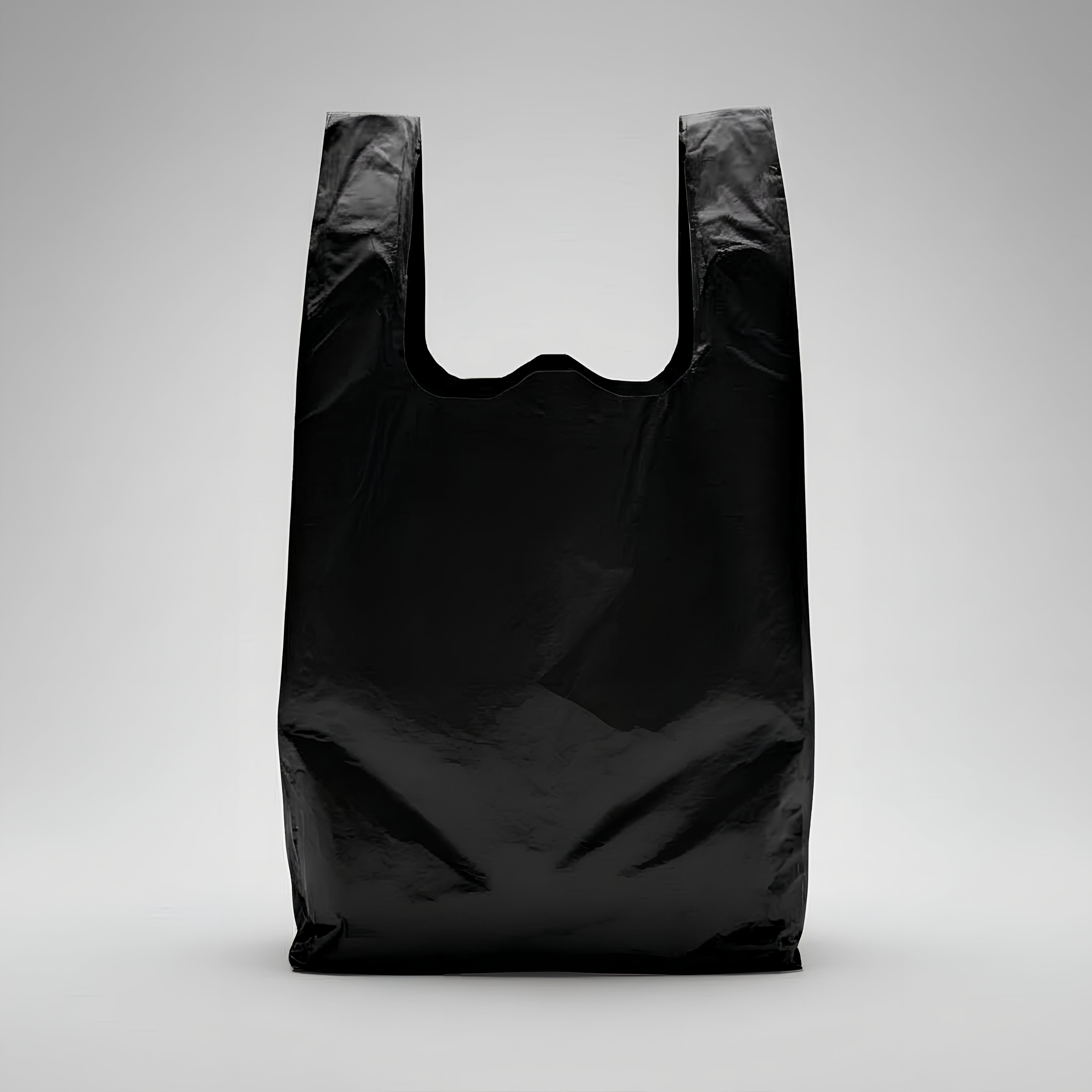 Bolsa Tipo Camiseta Negra 60x70 cm HDPE 15 Micras | Paquete 100 Unidades