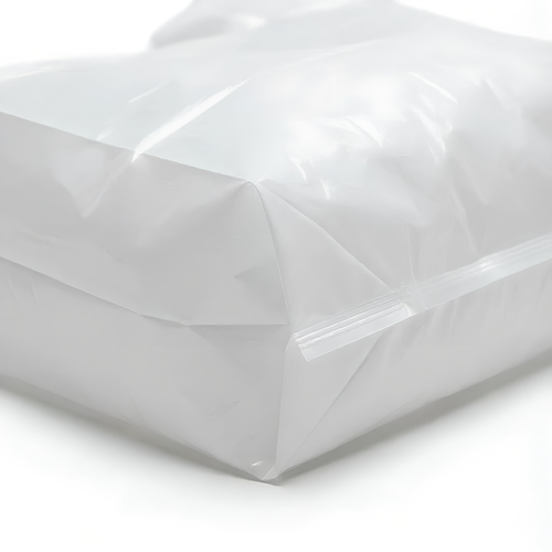 Primer plano de una bolsa plástica blanca