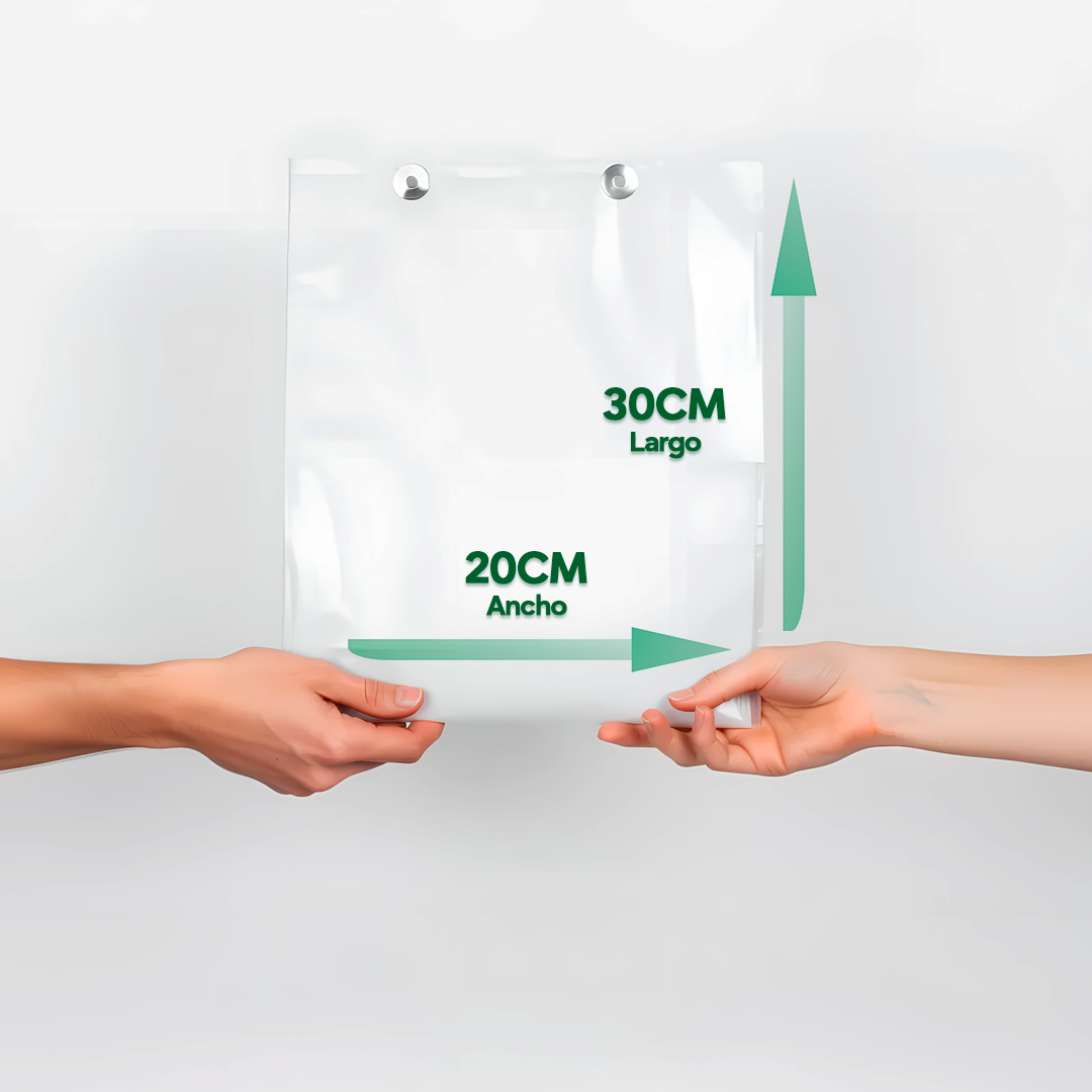 Bolsa Tipo Taco Transparente 20x30 cm HDPE Virgen 9 Micras | Paquete 100 Unidades