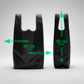Bolsa Tipo Camiseta Negra 28x35 cm HDPE 9 Micras | Saco 10.000 Unidades