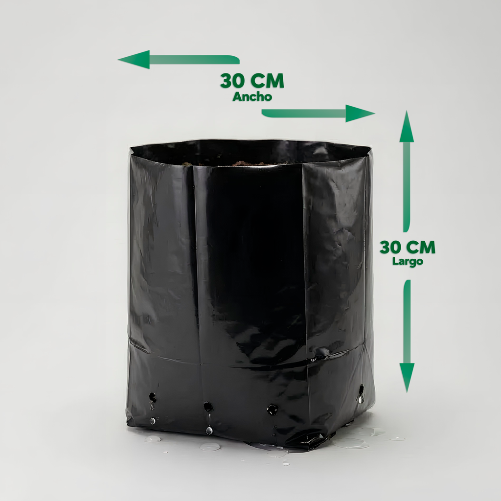 Bolsa para Planta Negra 30x30 cm | Saco 2.400 Unidades