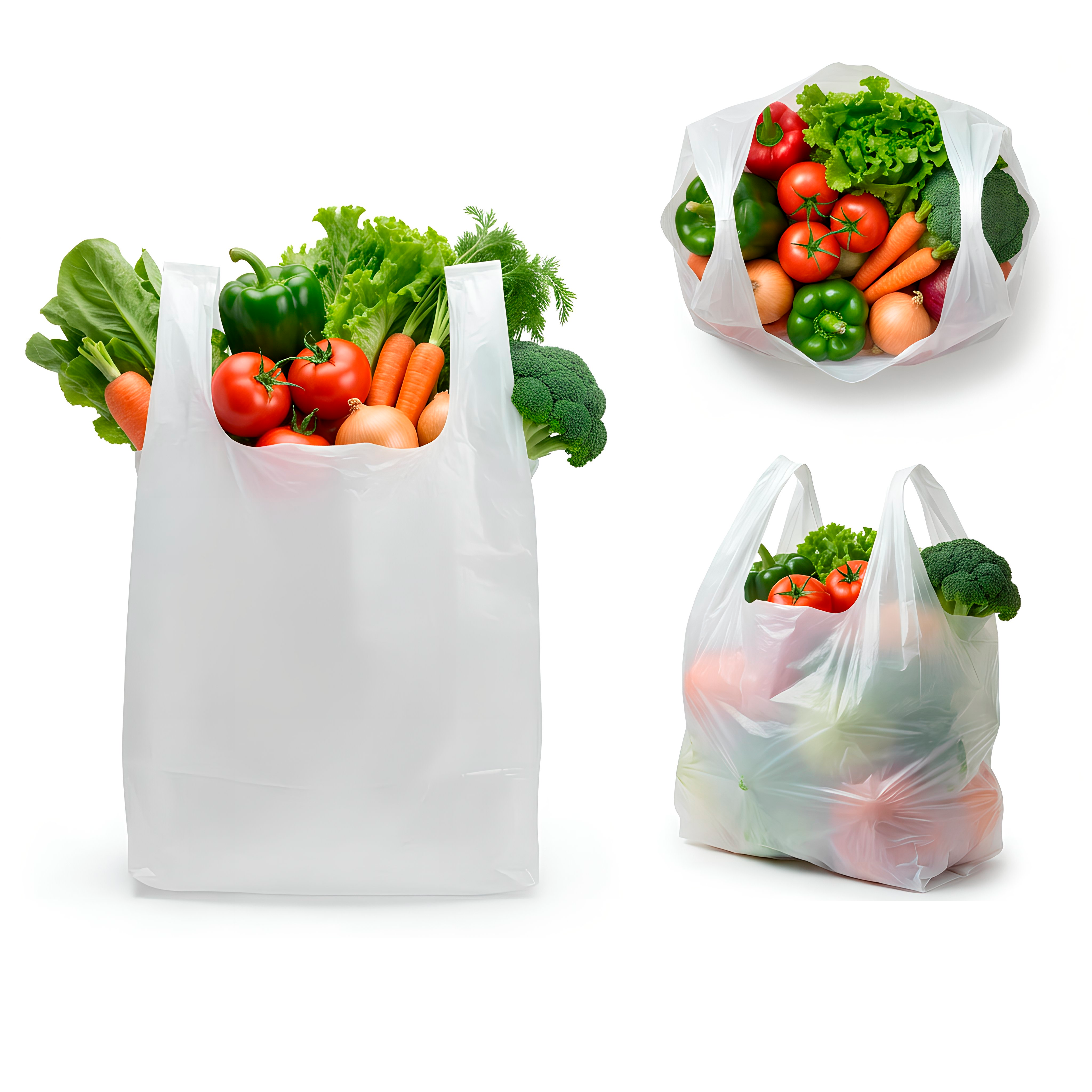 Bolsa Tipo Camiseta Blanca 60x70 cm HDPE 15 Micras | Saco 10.000 Unidades