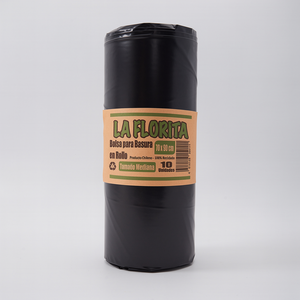 Bolsa de Basura La Florita Rollo Mediana 70x90 cm – Saco de 100 rollos (10 unidades por rollo) – Total: 1.000 bolsas