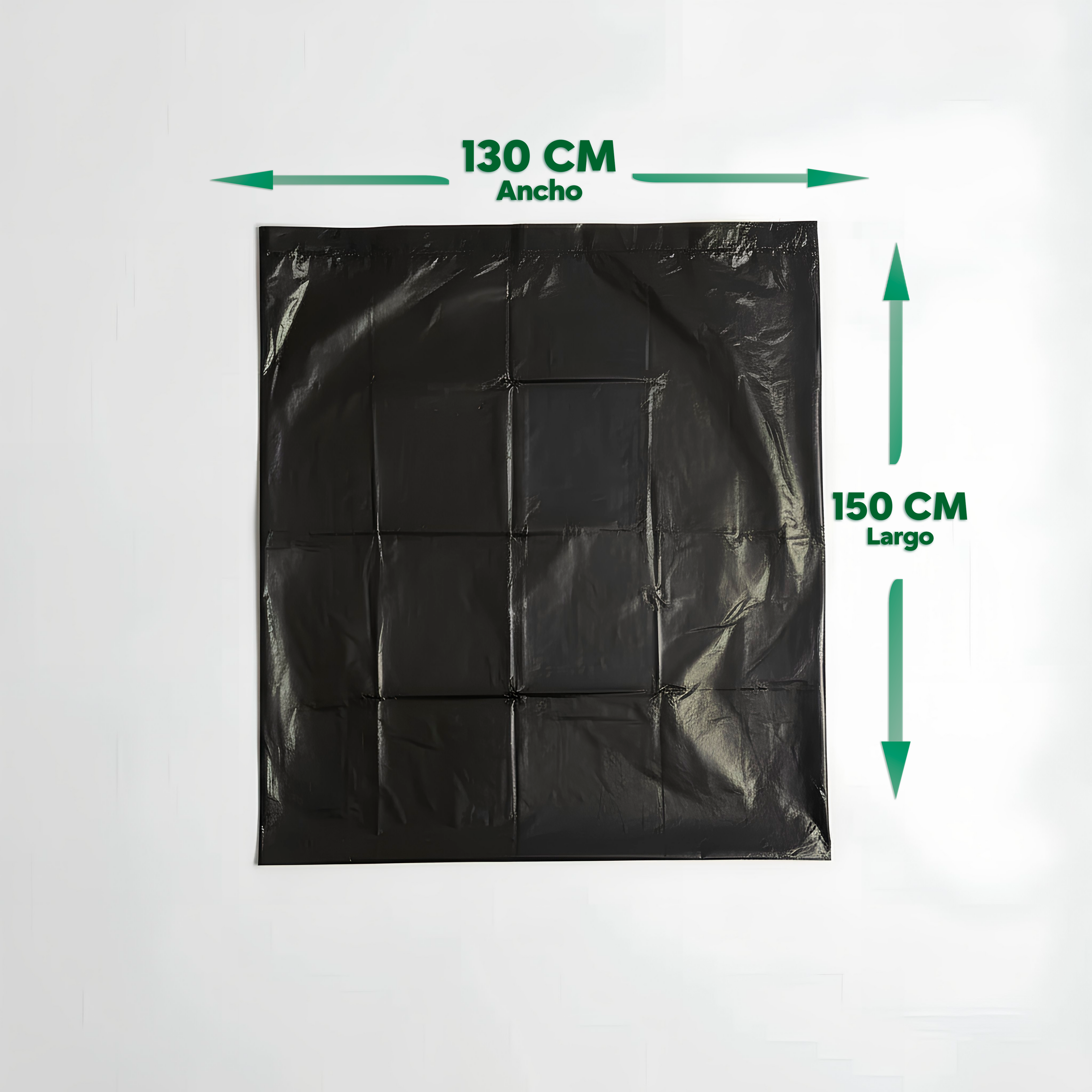 Bolsa de Aseo Industrial Negra 130x150cm - Saco de 100 unidades